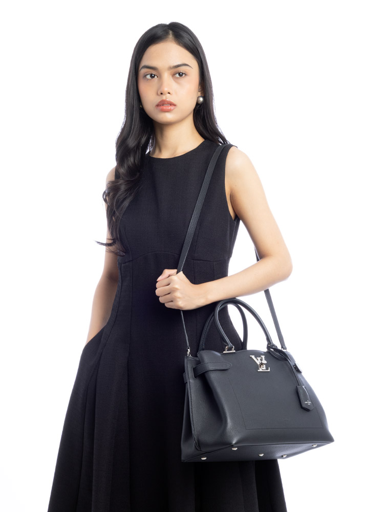 Calfskin Lockme Day Noir