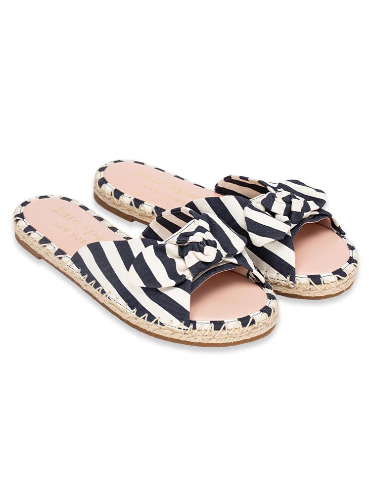 Saltie Shore Espadrille Sandals Blazer Blue Cream Sz 8 B