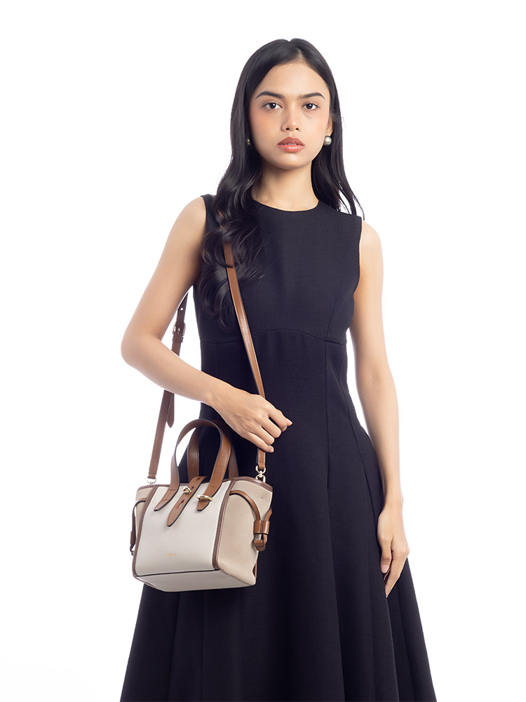 Net Colorblock Mini Tote Light Grey