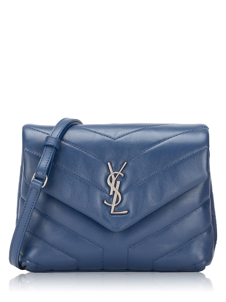 Calfskin Y Quilted Monogram Loulou Toy Crossbody Blue