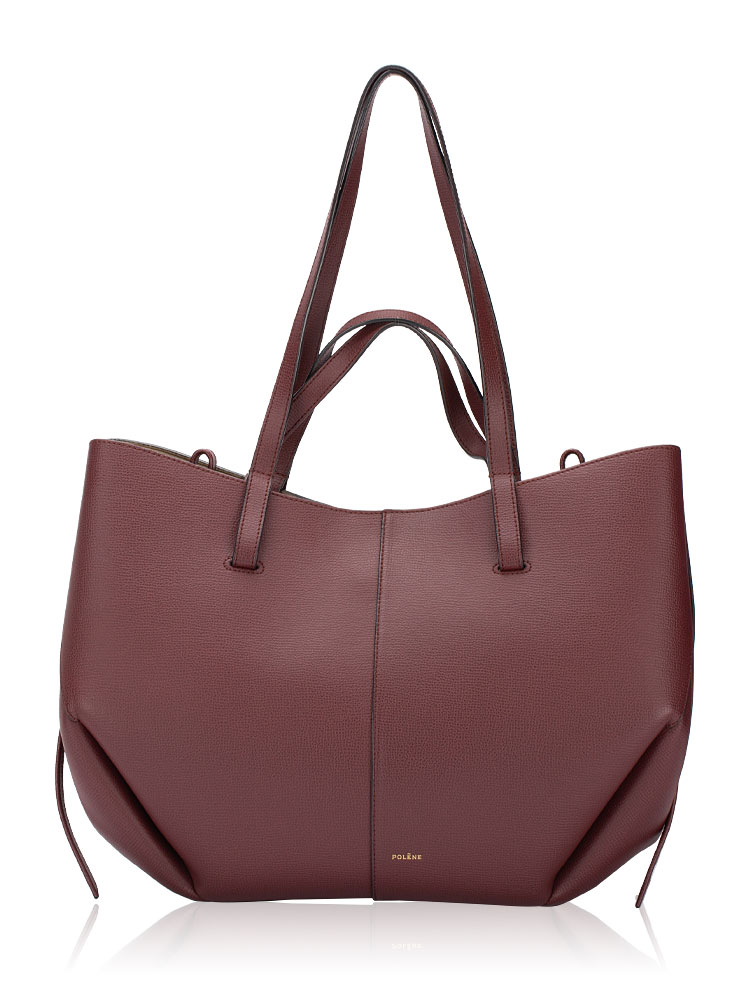 Textured Calfskin Cyme Tote Black Cherry