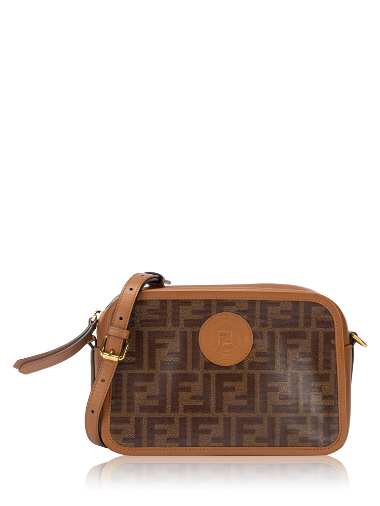 FF 1974 Stamp Patch Camera Bag Mogano Panna Caramello