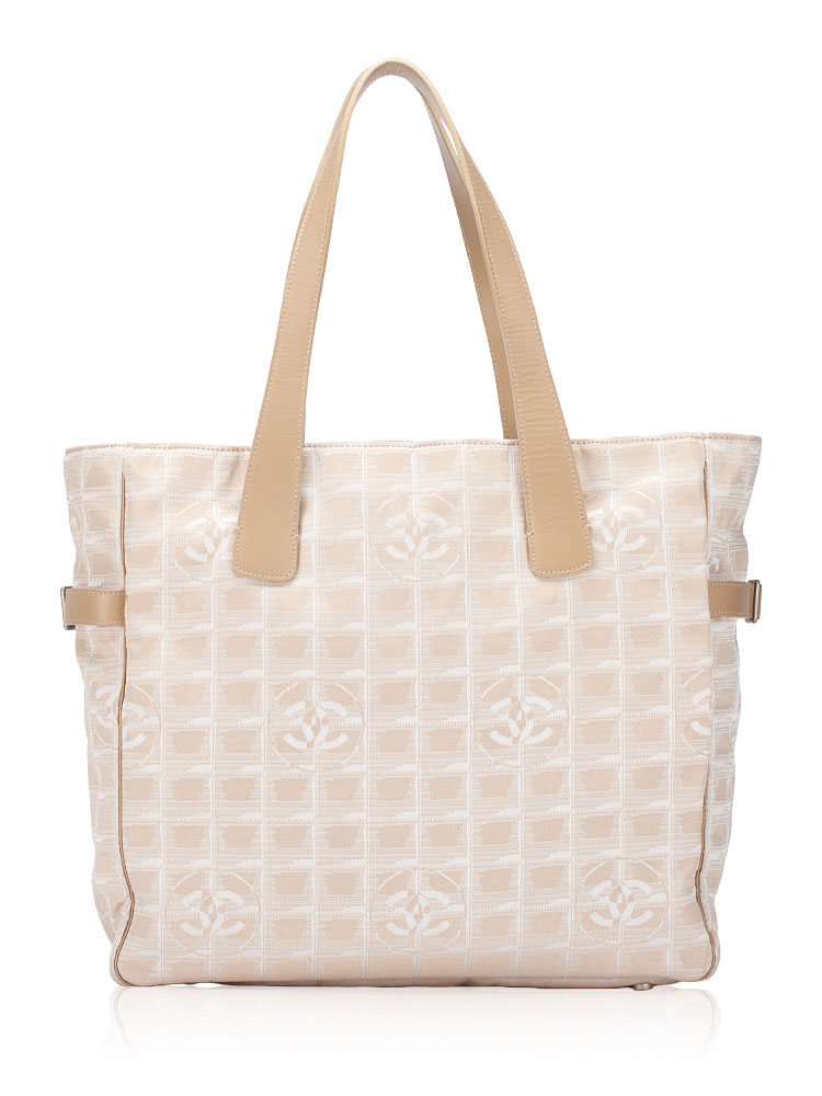 Nylon Travel Ligne Large Tote Beige
