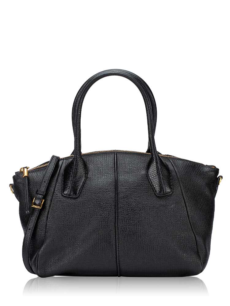 Textured Calfskin DD 2 Manici Bag Nero
