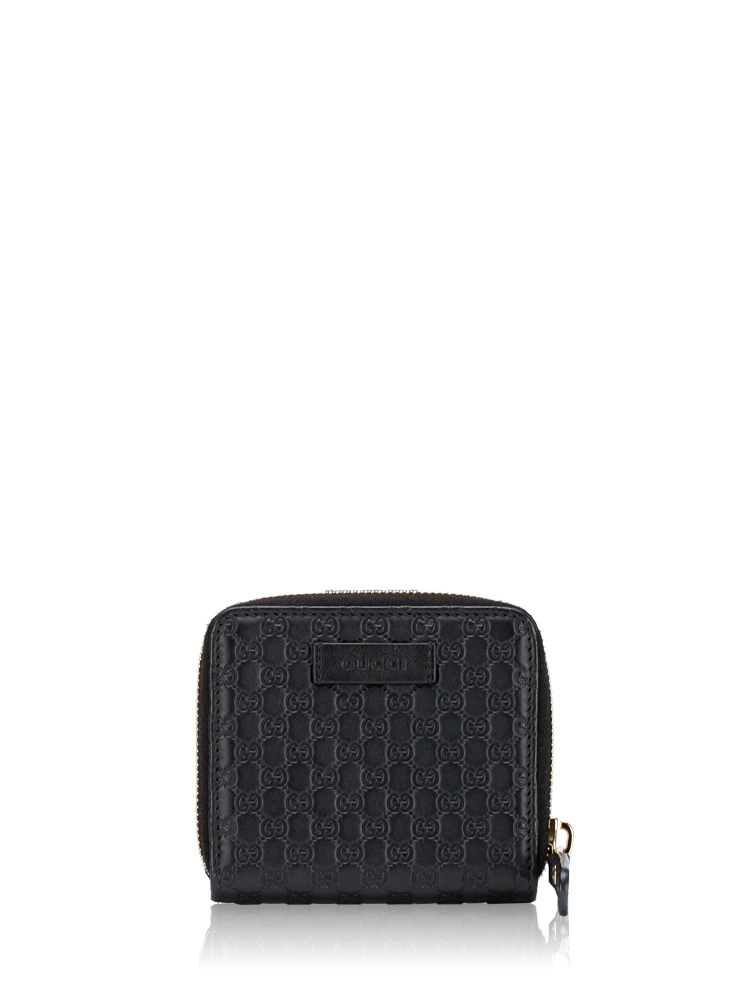 Microguccissima Compact Bi-Fold Wallet Black