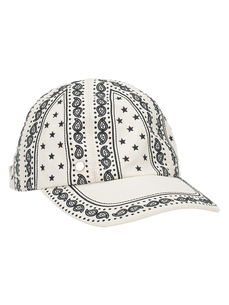 Toile Embroidered Serena Bandana Cap Paisley Cream Sz 57