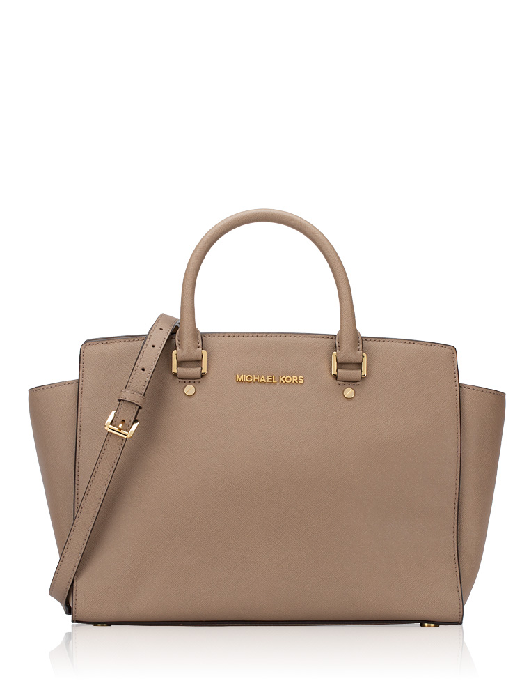 Selma Leather Large Satchel Dark Dune