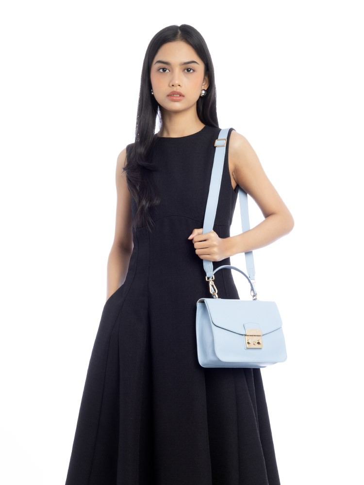 Metropolis Top Handle Crossbody Blue Stone