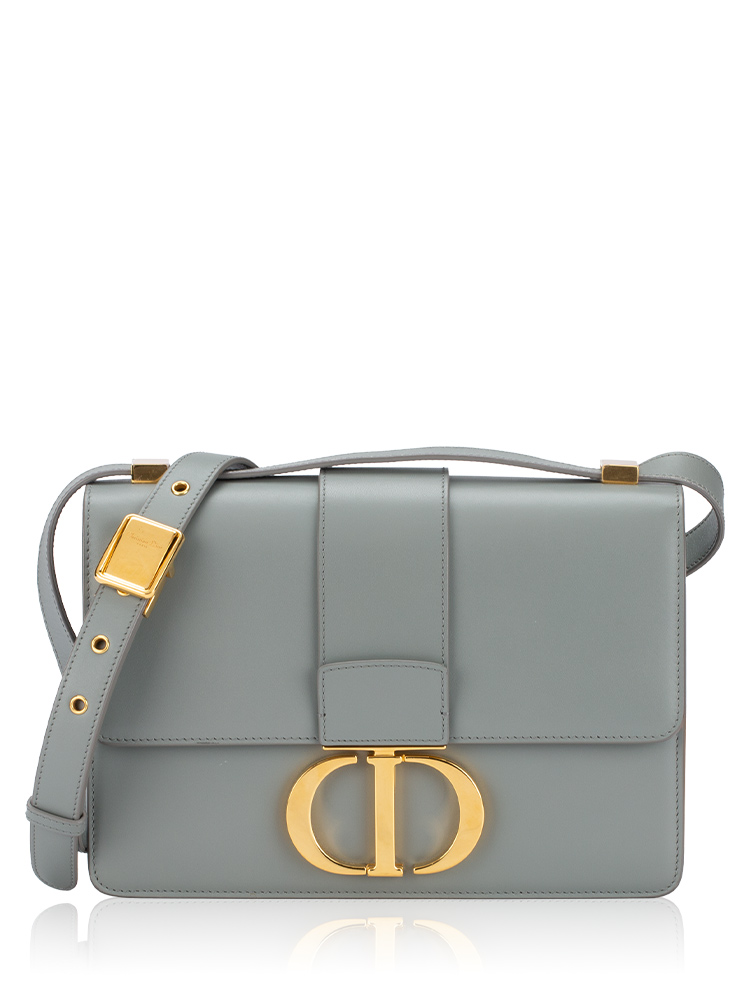 Calfskin 30 Montaigne Flap Bag Grey