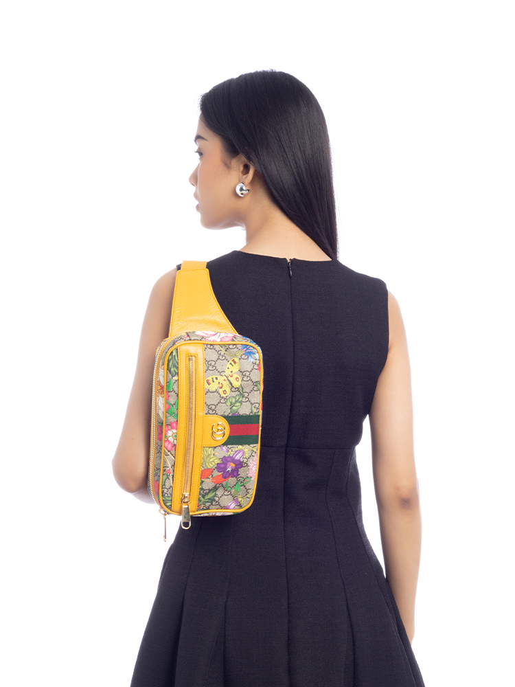 GG Supreme Flora Ophidia Belt Bag Beige Crop