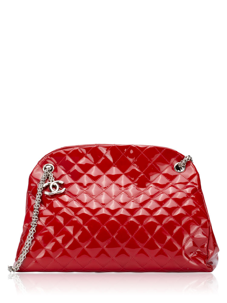 Patent Maxi Just Mademoiselle Bowling Bag Red