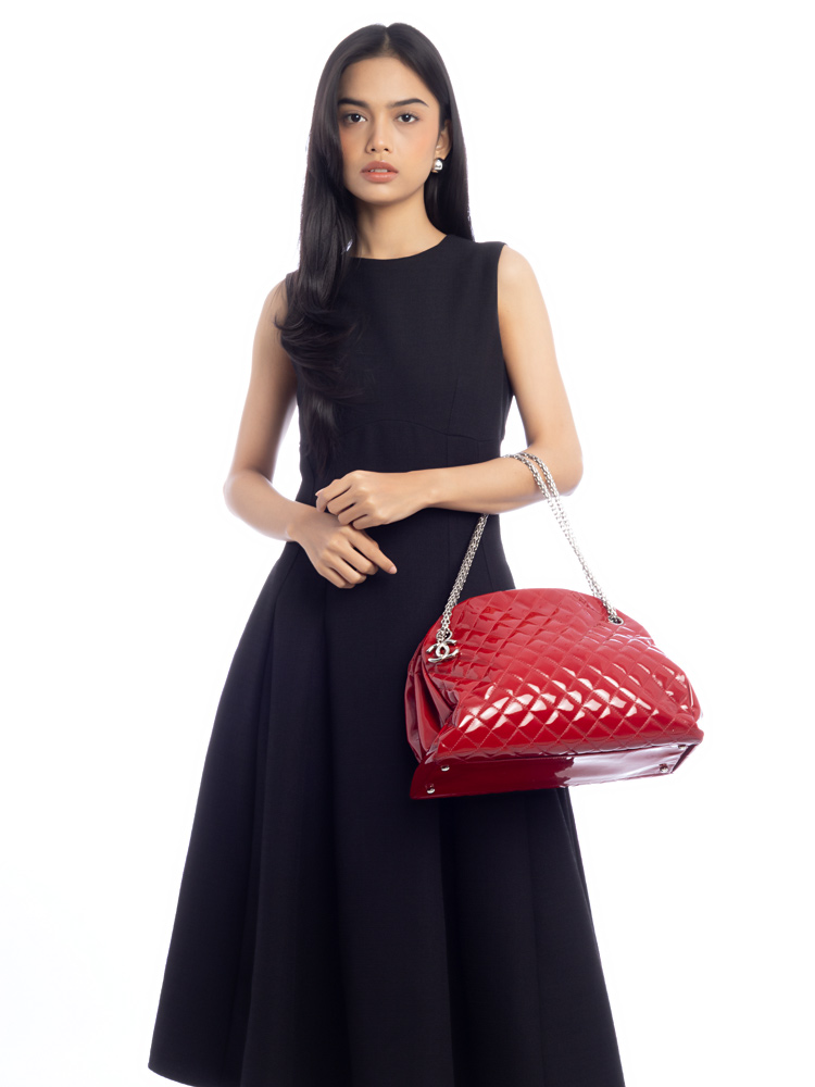 Patent Maxi Just Mademoiselle Bowling Bag Red