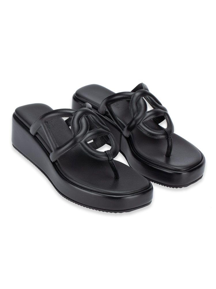 Nappa Gipsy Platform Sandal Noir Sz 37