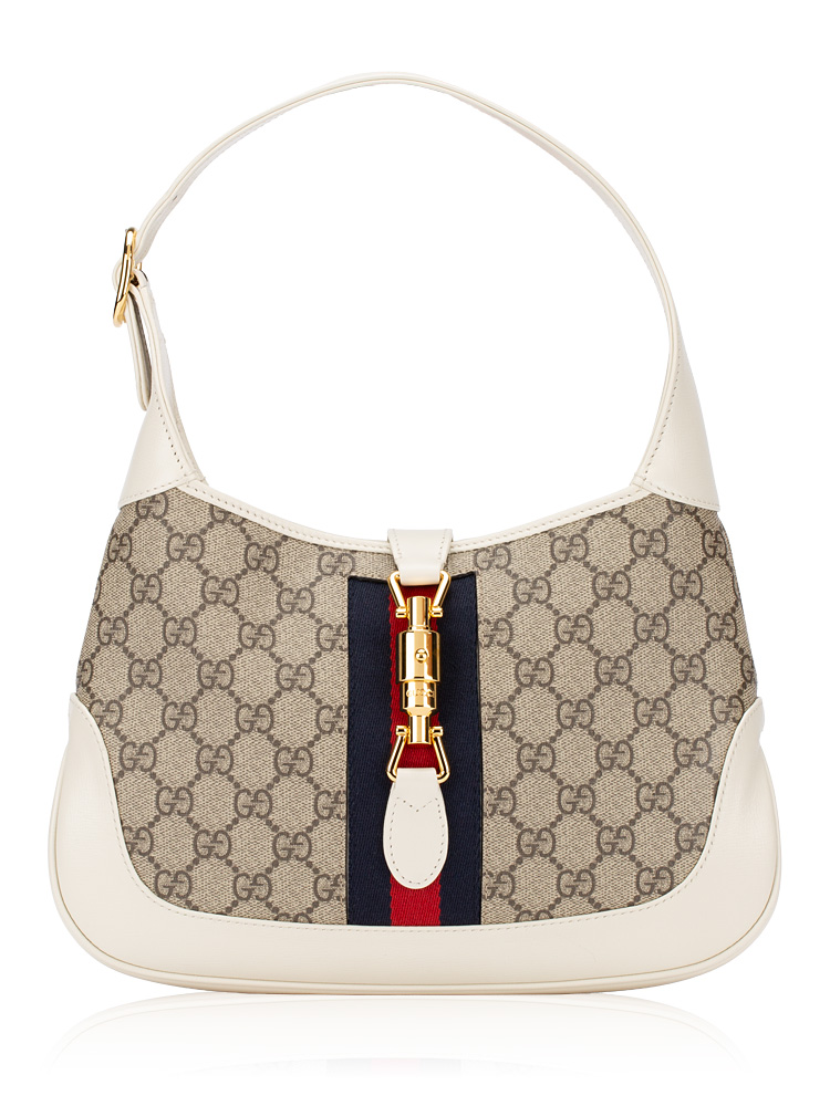 GG Supreme Web Jackie 1961 Small Hobo Beige Ebony Mystic White