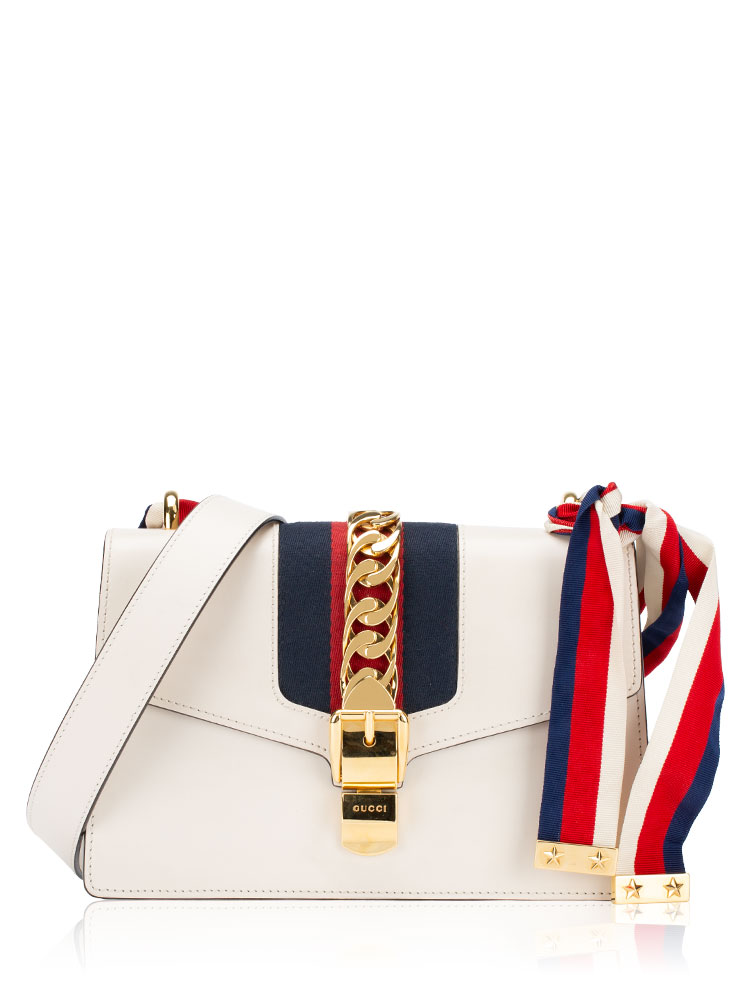 Calfskin Sylvie Small Shoulder Bag White