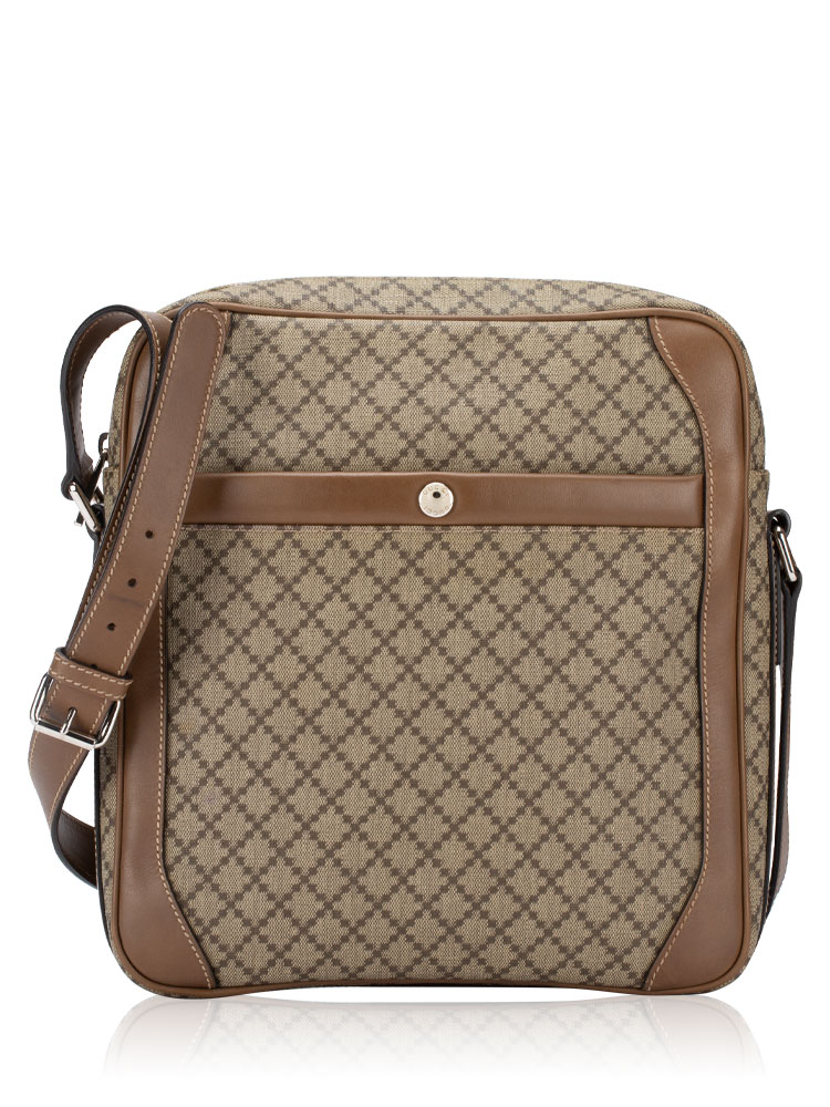 Diamante Shoulder Bag Beige Brown