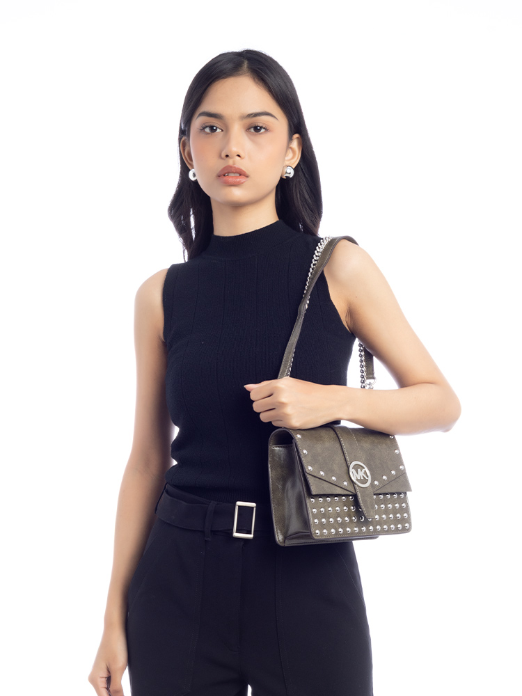 Greenwich Studded Small Crossbody Olive