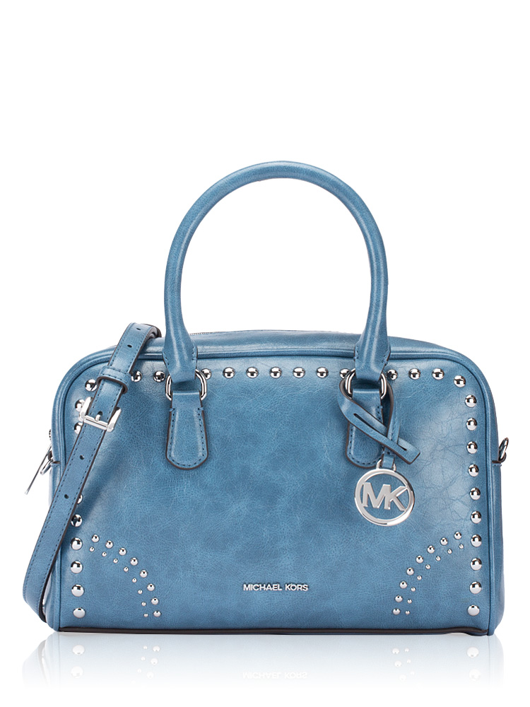Thompson Medium Studded Satchel Cornflower