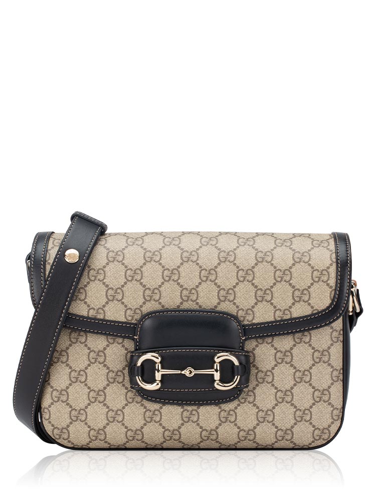 GG Supreme Soft Horsebit 1955 Small Shoulder Bag Beige Black
