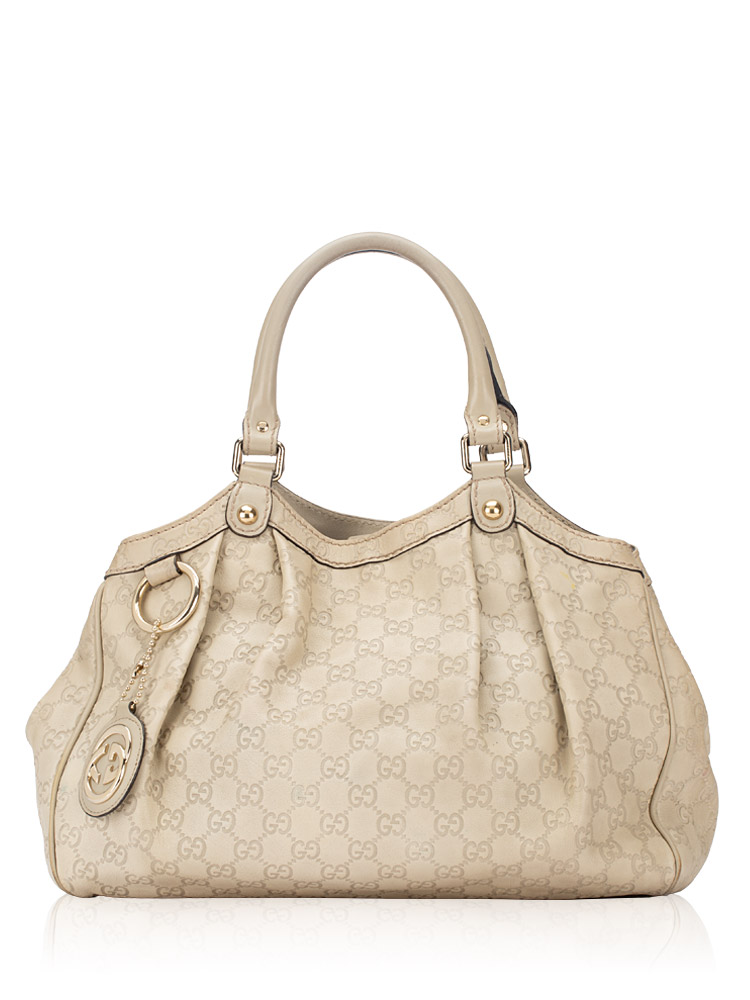 Guccissima Sukey Medium Tote Mystic White