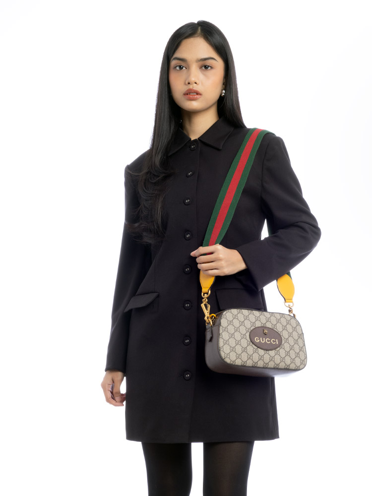 GG Supreme Web Neo Vintage Shoulder Bag Beige New Acero Crop