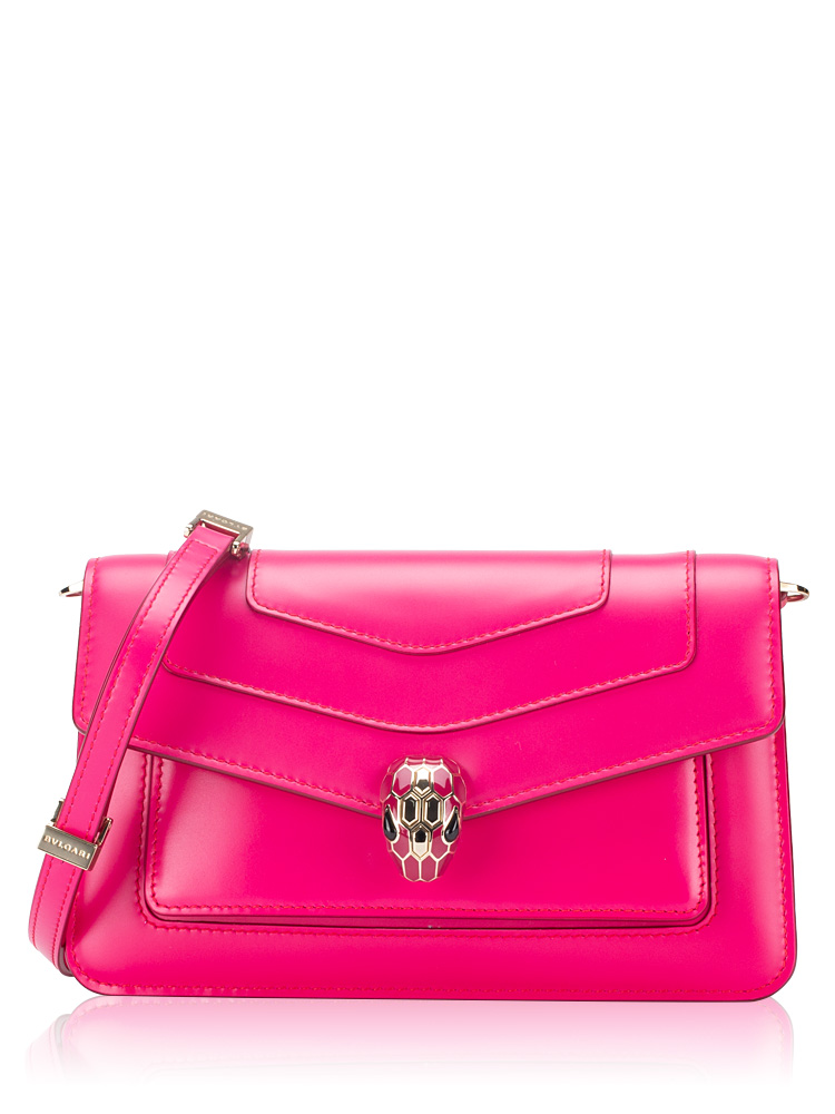Calfskin Serpenti Forever East West Shoulder Bag Fuchsia