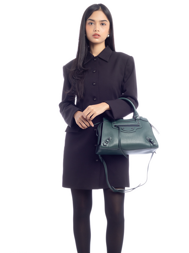 Grained Calfskin Neo Classic Small City Forest Green