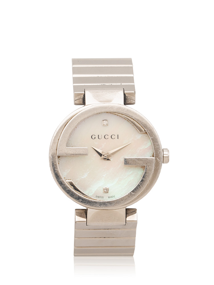 Interlocking G MOP 29mm Stainless Watch Silver