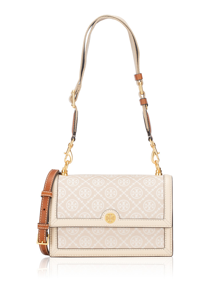 T Monogram Small Shoulder Bag Ivory