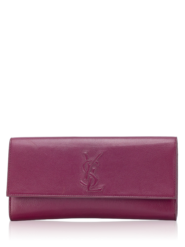 Textured Leather Belle Du Jour Small Clutch Purple