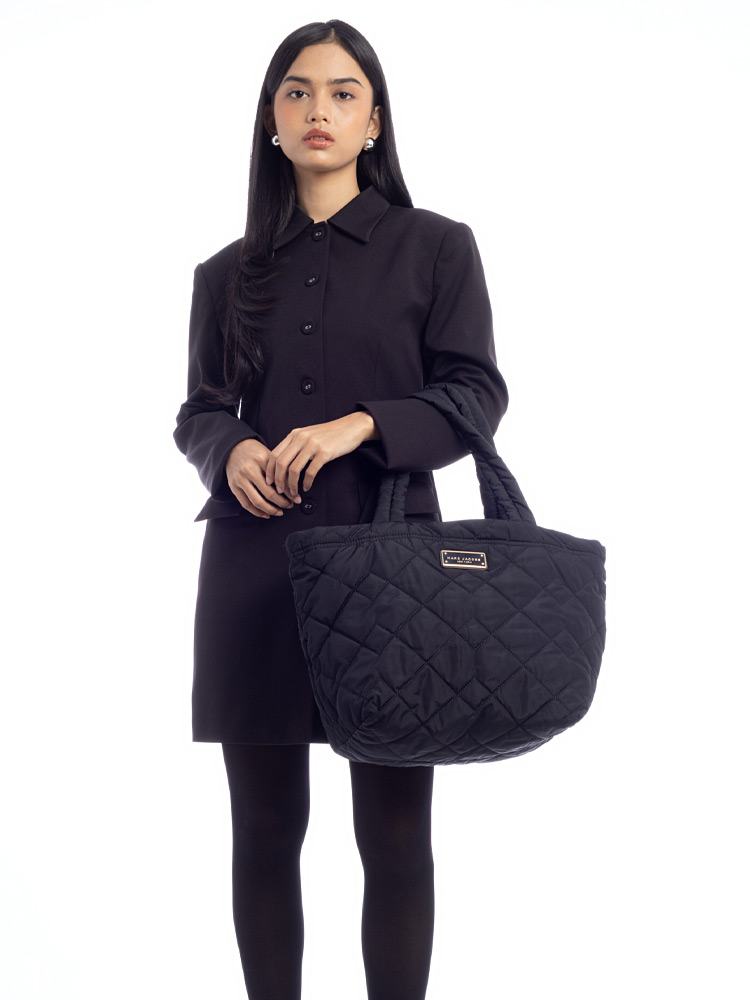 M0016680 Quilted Nylon Medium Tote Black