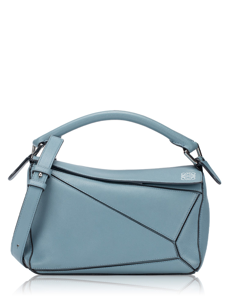 Calfskin Small Puzzle Bag Stone Blue