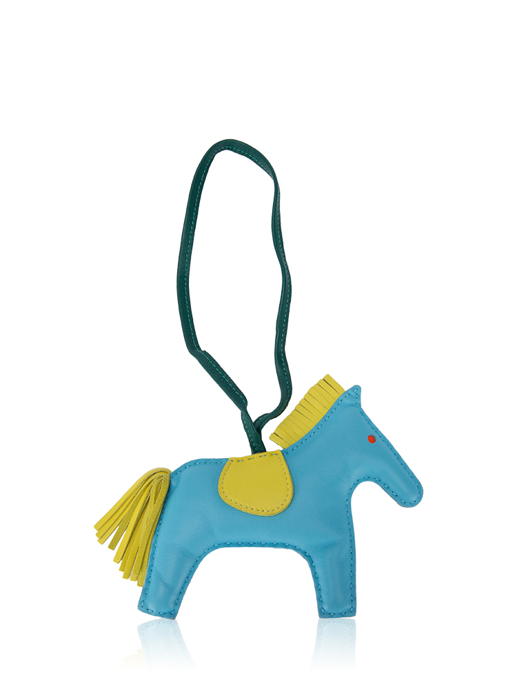 Milo Lambskin Grigri Rodeo MM Charm Celeste Malachite Lime