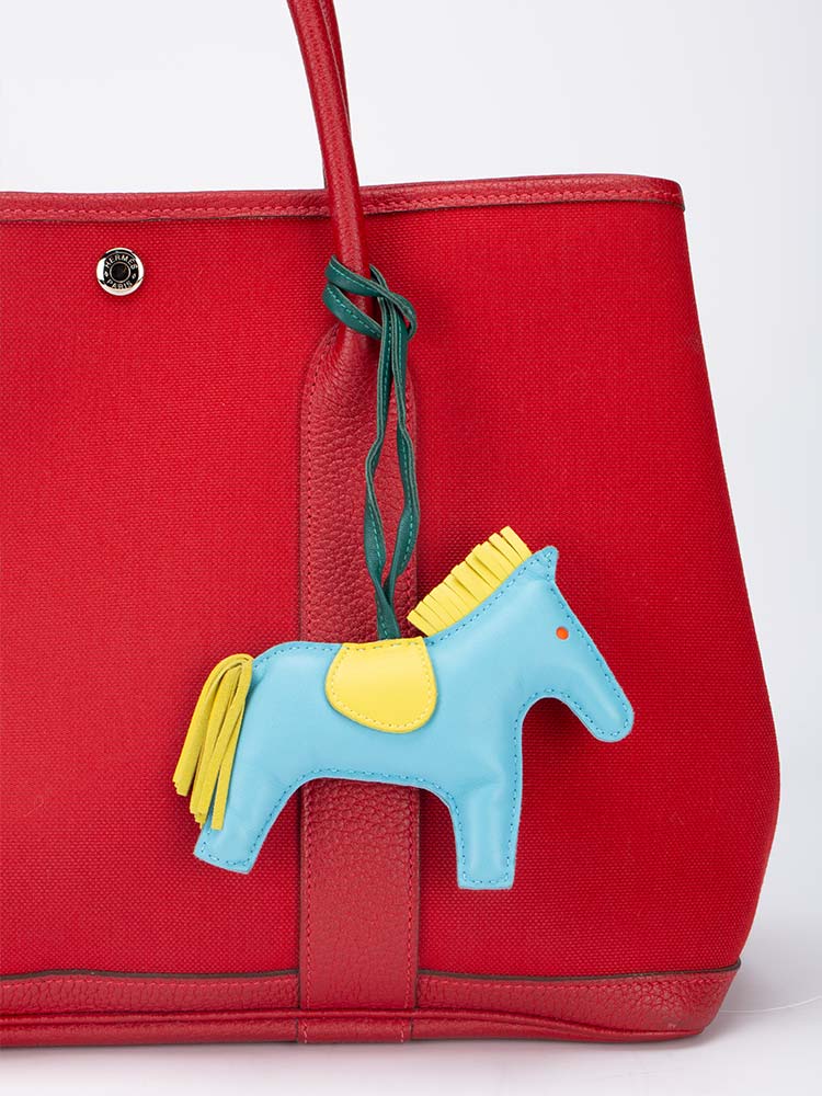 Milo Lambskin Grigri Rodeo MM Charm Celeste Malachite Lime