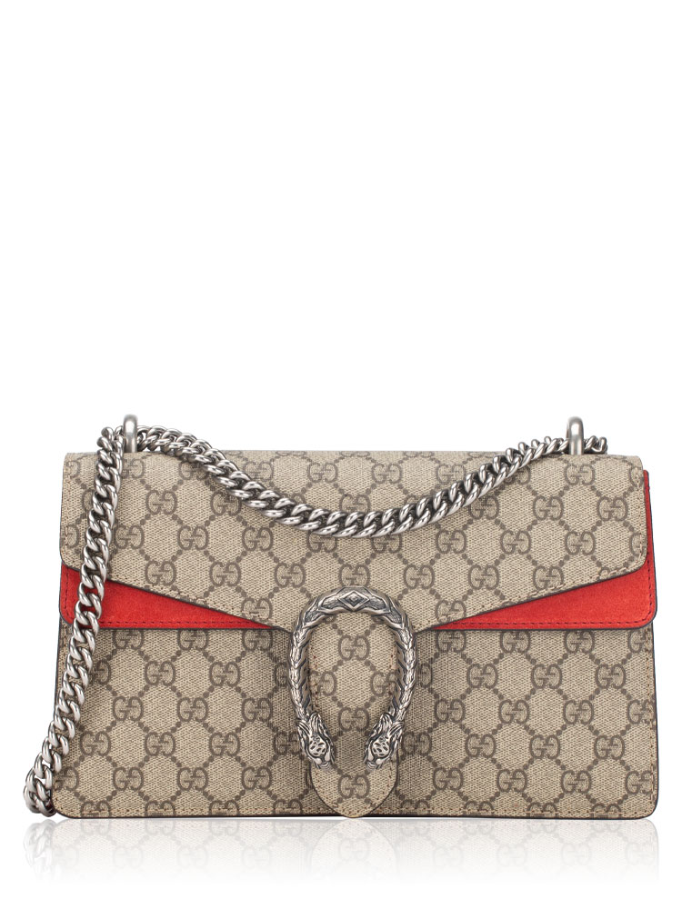 GG Supreme Dionysus Small Shoulder Bag Beige Red