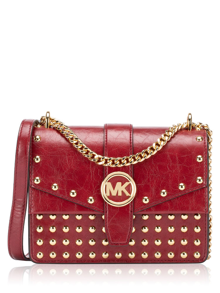 Greenwich Small Studded Crossbody Cherry