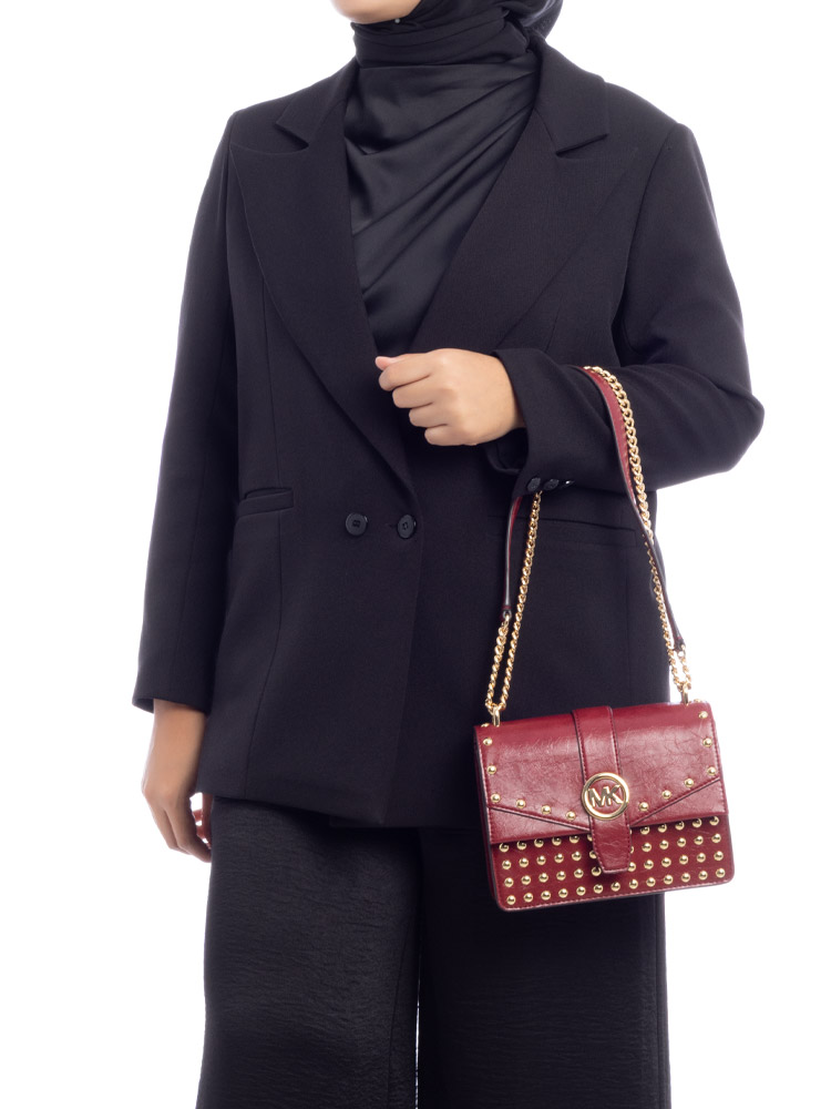 Greenwich Small Studded Crossbody Cherry