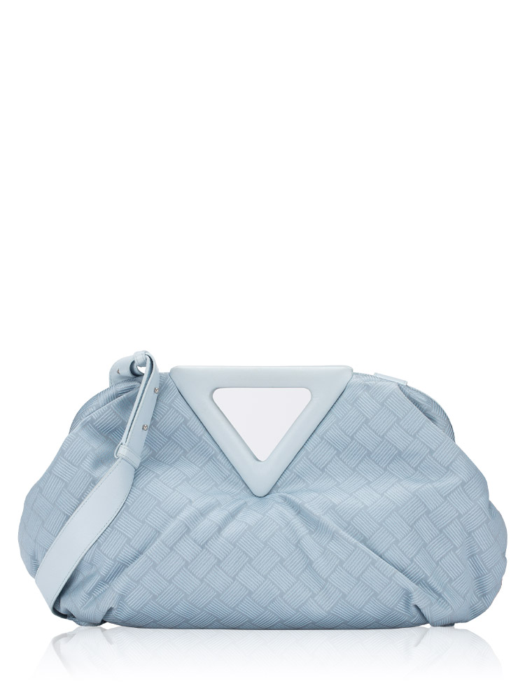 Jacquard Nappa Medium The Point Triangle Bag Bubble Silver