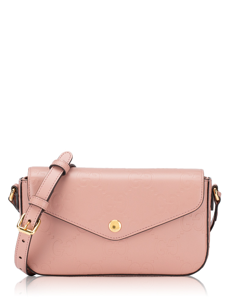 Calfskin GG Super Mini Shoulder Bag Soft Pink