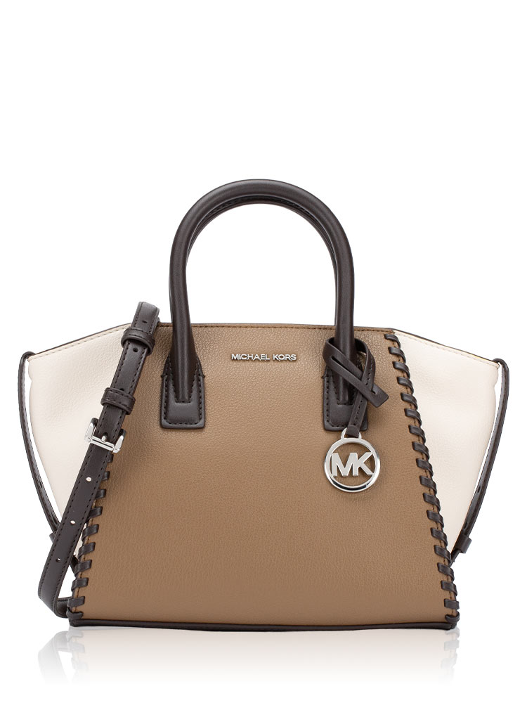 Avril Small Leather Satchel Driftwood Multi