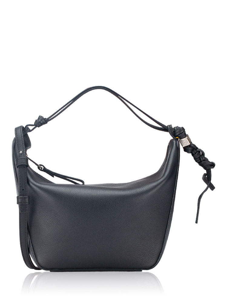 Calfskin Hammock Mini Hobo Black