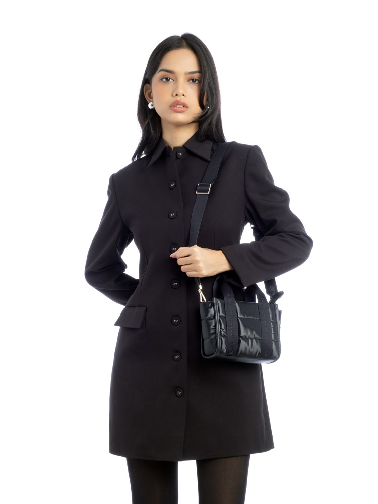 Kip Puffy Mini Tote Black