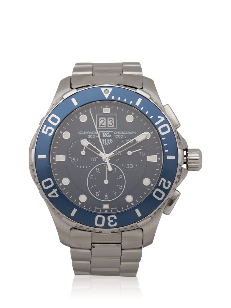 Stainless Steel Aquaracer 300M 43mm Watch Silver Blue