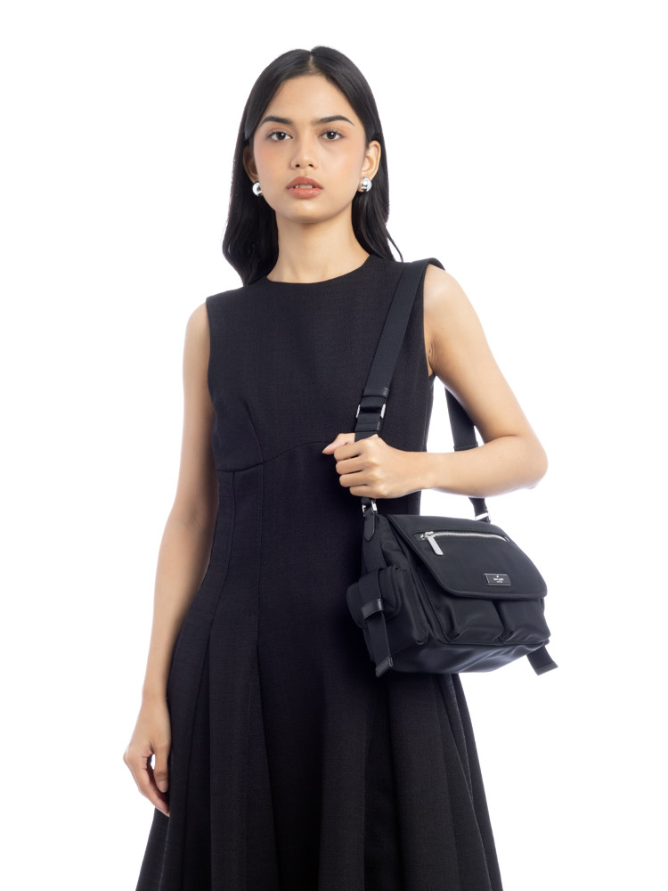 Carter Nylon Cargo Messenger Black