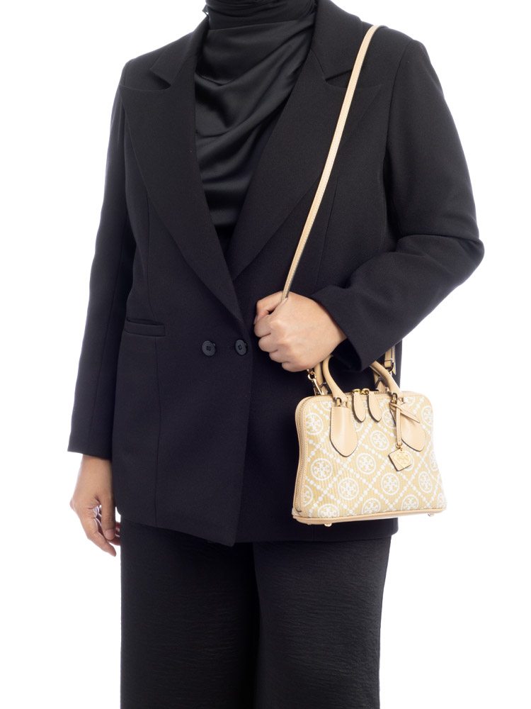 T Monogram Raffia Mini Swing Bag Natural