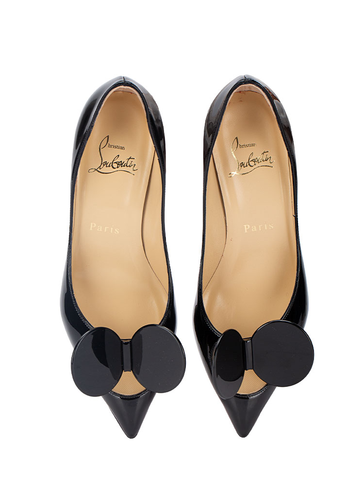 Patent Madame Mouse Simple 45mm Pump Black Sz 35