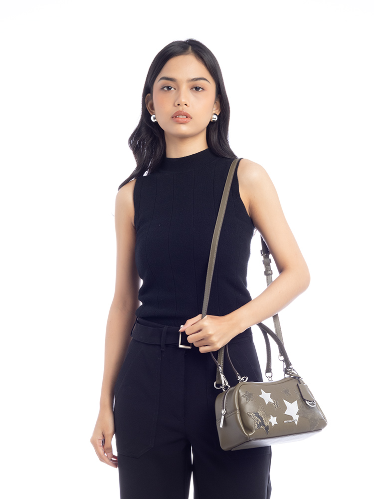 Cecily Embellished Small Shoulder Bag Olive