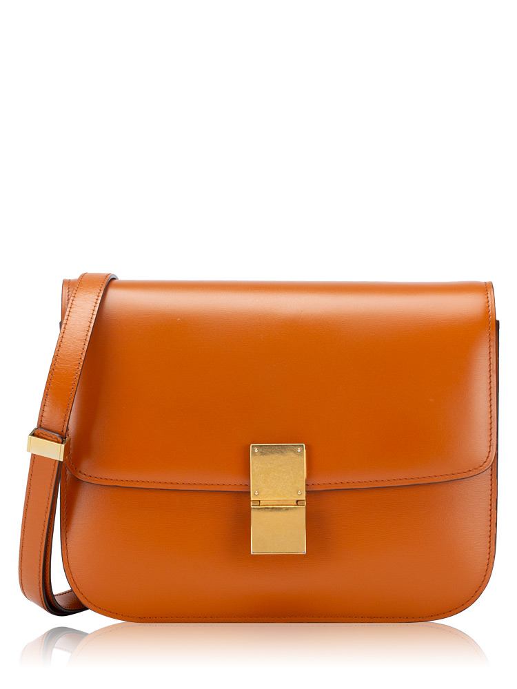 Calfskin Classic Box Medium Flap Bag Tawny