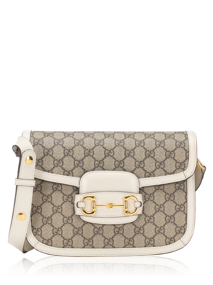 GG Supreme 1955 Horsebit Shoulder Bag Beige Mystic White
