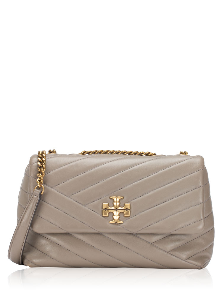 Kira Chevron Small Convertible Shoulder Bag Gray Heron